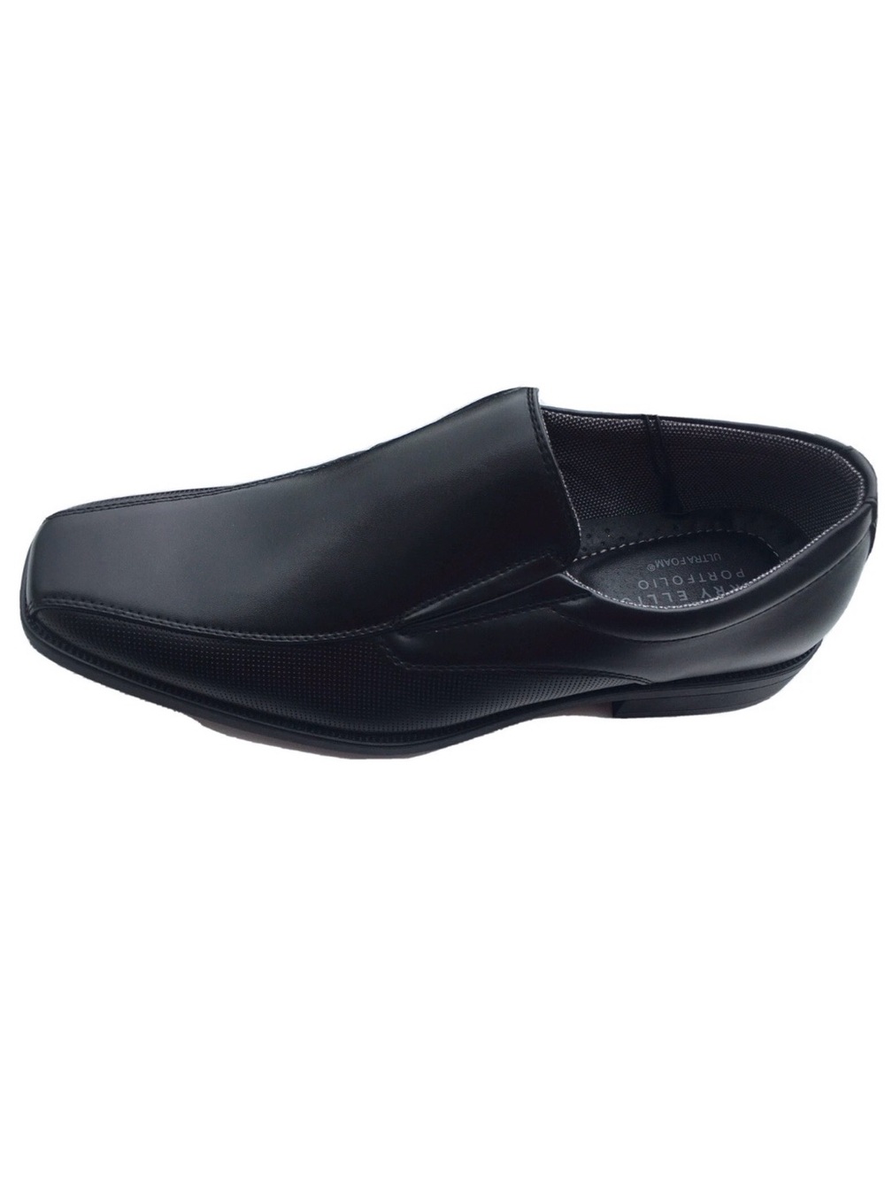 Perry Ellis Black Slip-On Leather Loafers